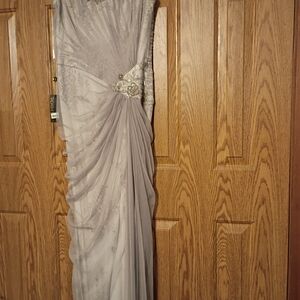 Tadashi Shoji Silver Lace Dress